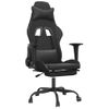 Silla Gaming | Silla De Oficina | Silla Gamer Ergonomica Con Reposapiés Cuero Sintético Negro Cfw790239