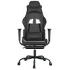 Silla Gaming | Silla De Oficina | Silla Gamer Ergonomica Con Reposapiés Cuero Sintético Negro Cfw790239