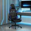 Silla Gaming | Silla De Oficina | Silla Gamer Ergonomica Con Reposapiés Cuero Sintético Negro Azul Cfw790242