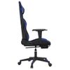 Silla Gaming | Silla De Oficina | Silla Gamer Ergonomica Con Reposapiés Cuero Sintético Negro Azul Cfw790242