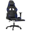 Silla Gaming | Silla De Oficina | Silla Gamer Ergonomica Con Reposapiés Cuero Sintético Negro Azul Cfw790242