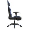 Silla Gaming | Silla De Oficina | Silla Gamer Ergonomica Con Reposapiés Cuero Sintético Negro Azul Cfw790243