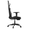 Silla Gaming | Silla De Oficina | Silla Gamer Ergonomica Con Reposapiés Cuero Sintético Negro Blanco Cfw790244