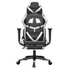 Silla Gaming | Silla De Oficina | Silla Gamer Ergonomica Con Reposapiés Cuero Sintético Negro Blanco Cfw790246