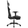 Silla Gaming | Silla De Oficina | Silla Gamer Ergonomica Con Reposapiés Cuero Sintético Negro Blanco Cfw790246