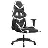 Silla Gaming | Silla De Oficina | Silla Gamer Ergonomica Con Reposapiés Cuero Sintético Negro Blanco Cfw790246