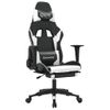 Silla Gaming | Silla De Oficina | Silla Gamer Ergonomica Con Reposapiés Cuero Sintético Negro Blanco Cfw790247