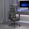 Silla Gaming | Silla De Oficina | Silla Gamer Ergonomica Con Reposapiés Cuero Sintético Negro Camuflaje Cfw790248