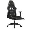 Silla Gaming | Silla De Oficina | Silla Gamer Ergonomica Con Reposapiés Cuero Sintético Negro Camuflaje Cfw790248