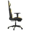 Silla Gaming | Silla De Oficina | Silla Gamer Ergonomica Con Reposapiés Cuero Sintético Negro Dorado Cfw790254