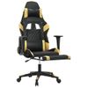 Silla Gaming | Silla De Oficina | Silla Gamer Ergonomica Con Reposapiés Cuero Sintético Negro Dorado Cfw790254