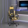 Silla Gaming | Silla De Oficina | Silla Gamer Ergonomica Con Reposapiés Cuero Sintético Negro Dorado Cfw790255