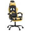 Silla Gaming | Silla De Oficina | Silla Gamer Ergonomica Con Reposapiés Cuero Sintético Negro Dorado Cfw790255