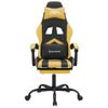 Silla Gaming | Silla De Oficina | Silla Gamer Ergonomica Con Reposapiés Cuero Sintético Negro Dorado Cfw790255