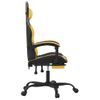 Silla Gaming | Silla De Oficina | Silla Gamer Ergonomica Con Reposapiés Cuero Sintético Negro Dorado Cfw790255