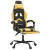 Silla Gaming | Silla De Oficina | Silla Gamer Ergonomica Con Reposapiés Cuero Sintético Negro Dorado Cfw790255