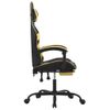 Silla Gaming | Silla De Oficina | Silla Gamer Ergonomica Con Reposapiés Cuero Sintético Negro Dorado Cfw790257