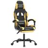 Silla Gaming | Silla De Oficina | Silla Gamer Ergonomica Con Reposapiés Cuero Sintético Negro Dorado Cfw790258