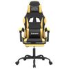 Silla Gaming | Silla De Oficina | Silla Gamer Ergonomica Con Reposapiés Cuero Sintético Negro Dorado Cfw790258