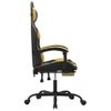 Silla Gaming | Silla De Oficina | Silla Gamer Ergonomica Con Reposapiés Cuero Sintético Negro Dorado Cfw790258