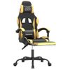 Silla Gaming | Silla De Oficina | Silla Gamer Ergonomica Con Reposapiés Cuero Sintético Negro Dorado Cfw790258