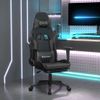 Silla Gaming | Silla De Oficina | Silla Gamer Ergonomica Con Reposapiés Cuero Sintético Negro Gris Cfw790259