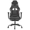 Silla Gaming | Silla De Oficina | Silla Gamer Ergonomica Con Reposapiés Cuero Sintético Negro Gris Cfw790262