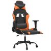 Silla Gaming | Silla De Oficina | Silla Gamer Ergonomica Con Reposapiés Cuero Sintético Negro Naranja Cfw790263