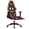 Silla Gaming | Silla De Oficina | Silla Gamer Ergonomica Con Reposapiés Cuero Sintético Negro Naranja Cfw790264