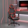 Silla Gaming | Silla De Oficina | Silla Gamer Ergonomica Con Reposapiés Cuero Sintético Negro Rojo Cfw790268