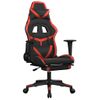 Silla Gaming | Silla De Oficina | Silla Gamer Ergonomica Con Reposapiés Cuero Sintético Negro Rojo Cfw790268