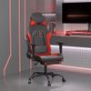 Silla Gaming | Silla De Oficina | Silla Gamer Ergonomica Con Reposapiés Cuero Sintético Negro Rojo Cfw790269