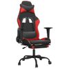 Silla Gaming | Silla De Oficina | Silla Gamer Ergonomica Con Reposapiés Cuero Sintético Negro Rojo Cfw790269