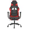 Silla Gaming | Silla De Oficina | Silla Gamer Ergonomica Con Reposapiés Cuero Sintético Negro Rojo Cfw790269