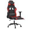 Silla Gaming | Silla De Oficina | Silla Gamer Ergonomica Con Reposapiés Cuero Sintético Negro Rojo Cfw790269