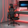 Silla Gaming | Silla De Oficina | Silla Gamer Ergonomica Con Reposapiés Cuero Sintético Negro Rojo Cfw790270