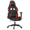 Silla Gaming | Silla De Oficina | Silla Gamer Ergonomica Con Reposapiés Cuero Sintético Negro Rojo Cfw790270