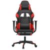 Silla Gaming | Silla De Oficina | Silla Gamer Ergonomica Con Reposapiés Cuero Sintético Negro Rojo Cfw790270