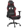 Silla Gaming | Silla De Oficina | Silla Gamer Ergonomica Con Reposapiés Cuero Sintético Negro Rojo Tinto Cfw790271