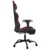 Silla Gaming | Silla De Oficina | Silla Gamer Ergonomica Con Reposapiés Cuero Sintético Negro Rojo Tinto Cfw790271