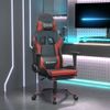 Silla Gaming | Silla De Oficina | Silla Gamer Ergonomica Con Reposapiés Cuero Sintético Negro Rojo Tinto Cfw790272