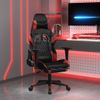 Silla Gaming | Silla De Oficina | Silla Gamer Ergonomica Con Reposapiés Cuero Sintético Negro Rojo Tinto Cfw790273