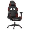 Silla Gaming | Silla De Oficina | Silla Gamer Ergonomica Con Reposapiés Cuero Sintético Negro Rojo Tinto Cfw790273