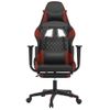 Silla Gaming | Silla De Oficina | Silla Gamer Ergonomica Con Reposapiés Cuero Sintético Negro Rojo Tinto Cfw790273