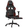 Silla Gaming | Silla De Oficina | Silla Gamer Ergonomica Con Reposapiés Cuero Sintético Negro Rojo Tinto Cfw790273