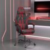 Silla Gaming | Silla De Oficina | Silla Gamer Ergonomica Con Reposapiés Cuero Sintético Negro Rojo Tinto Cfw790275