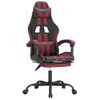 Silla Gaming | Silla De Oficina | Silla Gamer Ergonomica Con Reposapiés Cuero Sintético Negro Rojo Tinto Cfw790275