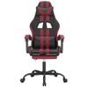 Silla Gaming | Silla De Oficina | Silla Gamer Ergonomica Con Reposapiés Cuero Sintético Negro Rojo Tinto Cfw790275