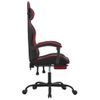 Silla Gaming | Silla De Oficina | Silla Gamer Ergonomica Con Reposapiés Cuero Sintético Negro Rojo Tinto Cfw790275