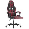 Silla Gaming | Silla De Oficina | Silla Gamer Ergonomica Con Reposapiés Cuero Sintético Negro Rojo Tinto Cfw790275